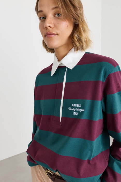 Polo bicolore in puro cotone