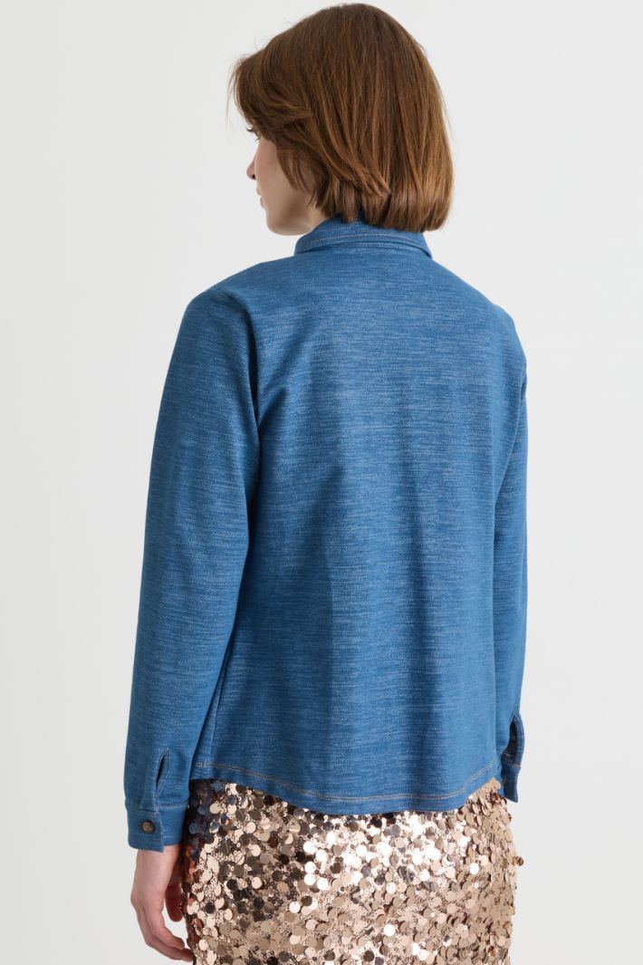 Camicia in jersey - AZZURRO - Intrend - 4