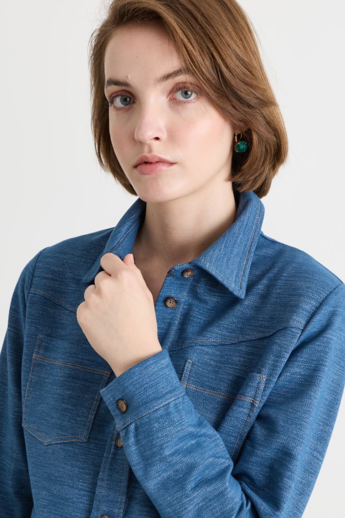 Camicia in jersey - AZZURRO - Intrend - 3