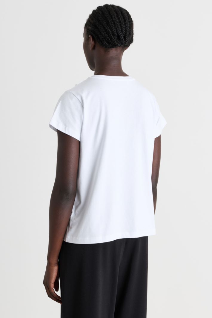 T-shirt con cristalli - BIANCO - Intrend - 4