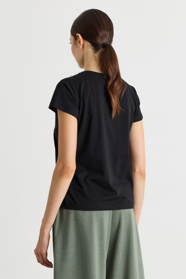 T-shirt con cristalli - NERO - Intrend - 4