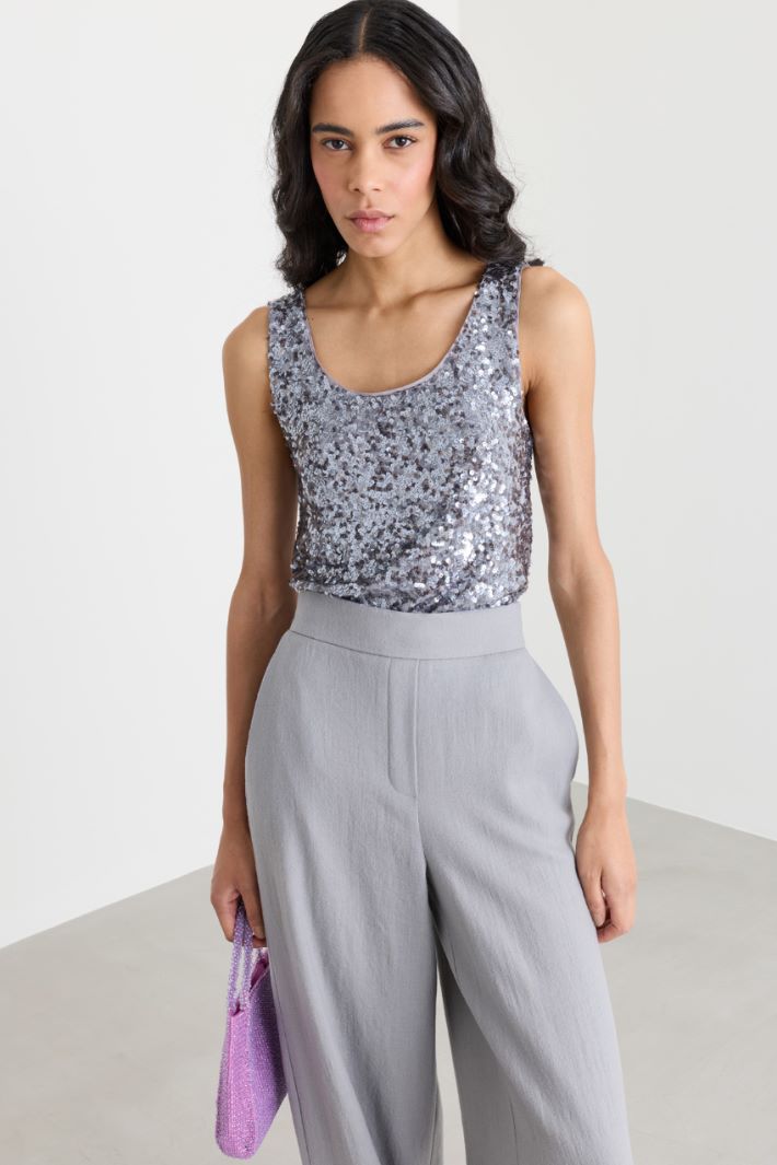 Top in paillettes - GRIGIO - Intrend - 2