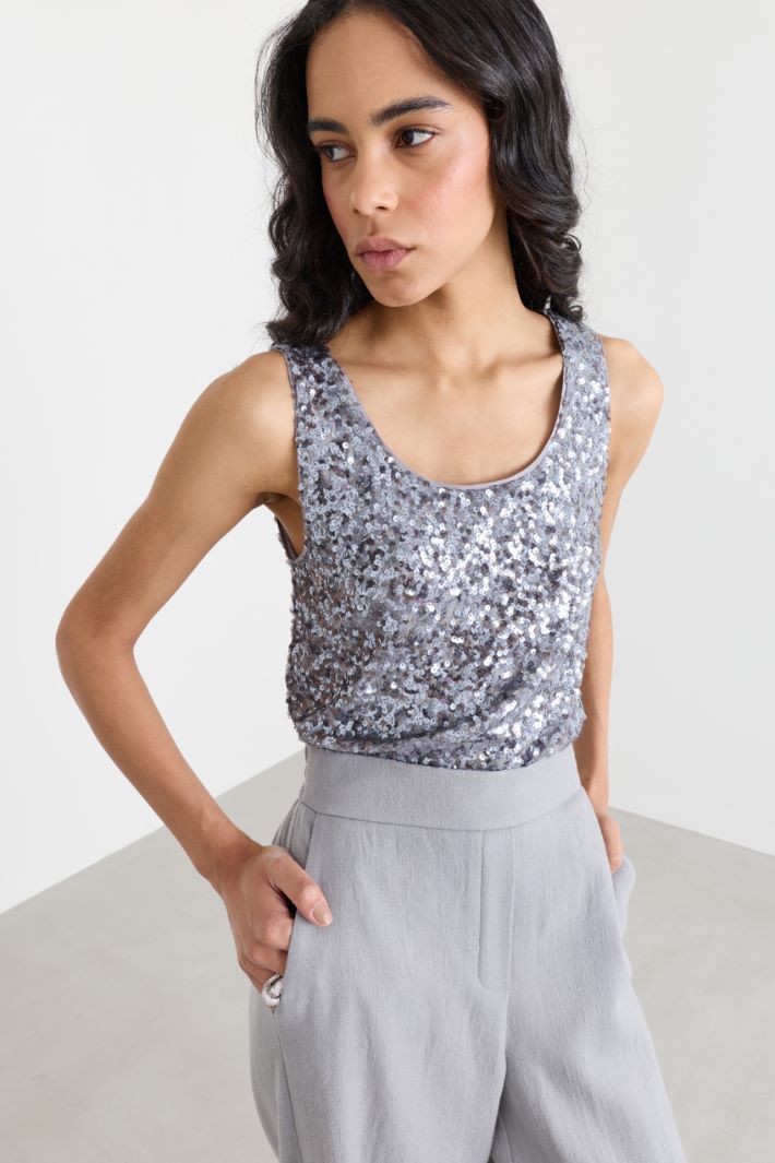 Top in paillettes - GRIGIO - Intrend - 3