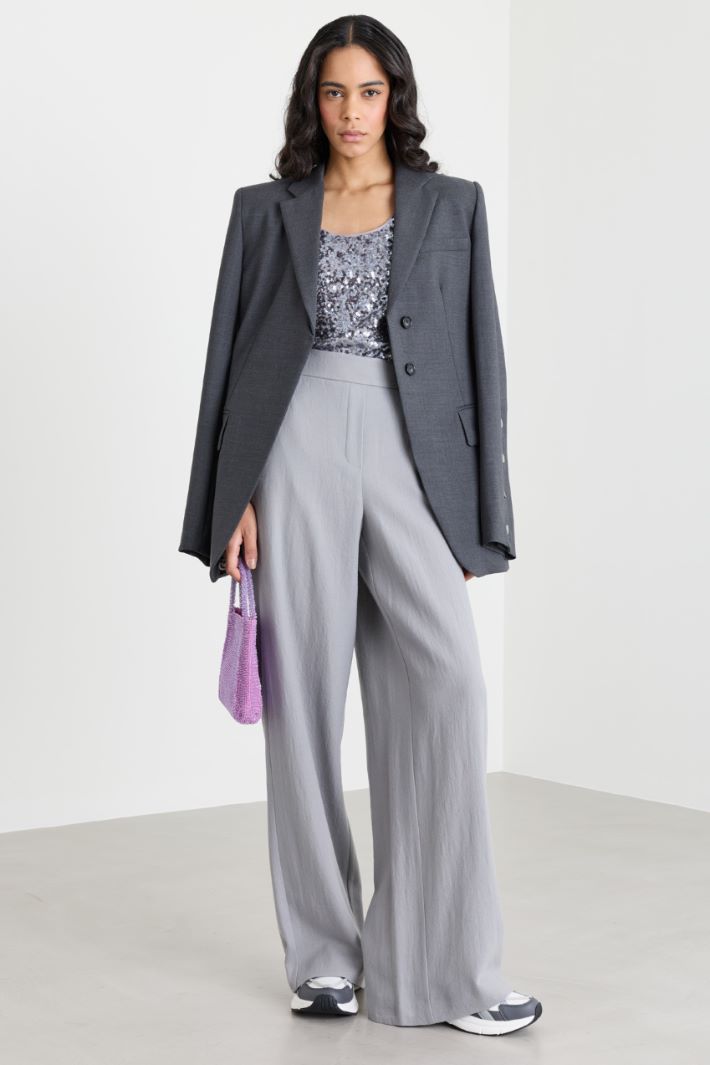 Top in paillettes - GRIGIO - Intrend
