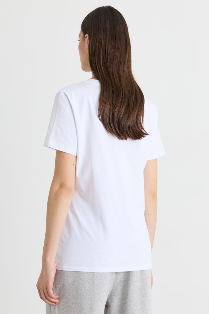 T-shirt con motivo stampato - BIANCO ORO - Intrend - 4