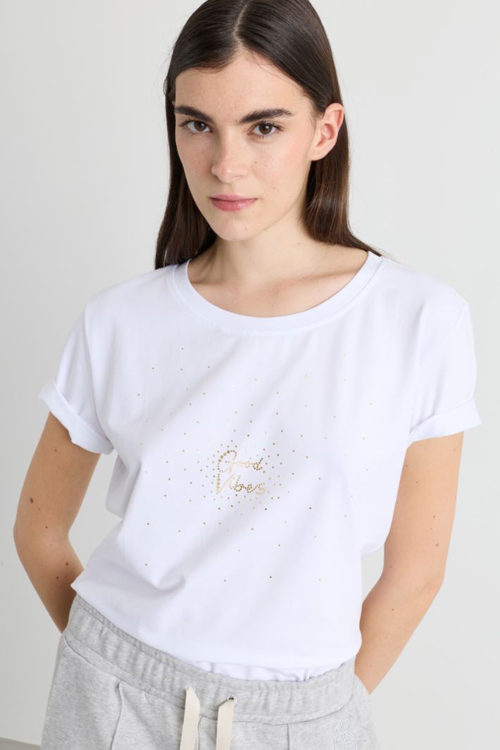 T-shirt con motivo stampato - BIANCO ORO - Intrend - 2