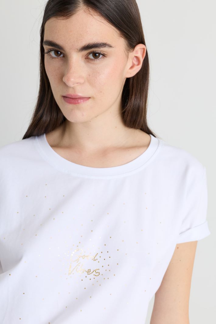 T-shirt con motivo stampato - BIANCO ORO - Intrend - 3