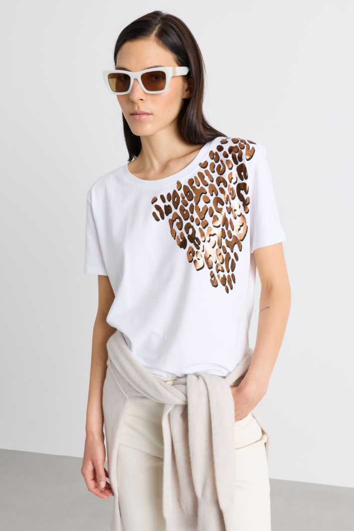 T-shirt con motivo stampato - BIANCO MARRONE - Intrend - 2