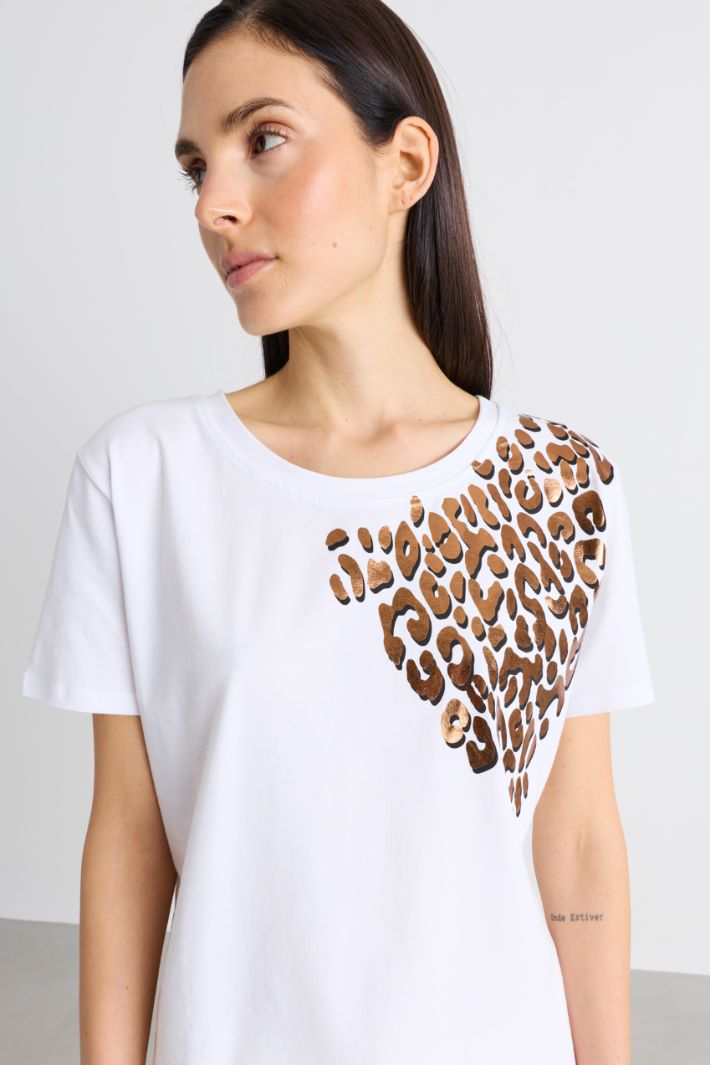 T-shirt con motivo stampato - BIANCO MARRONE - Intrend - 3