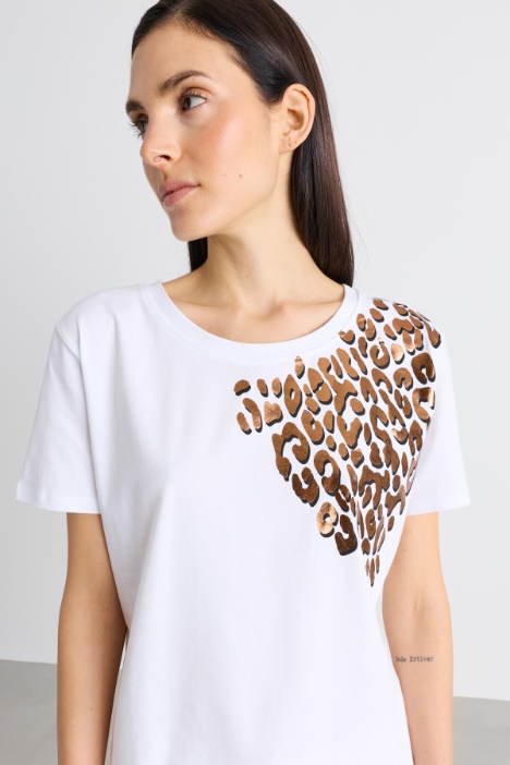 T-shirt con stampa laminata