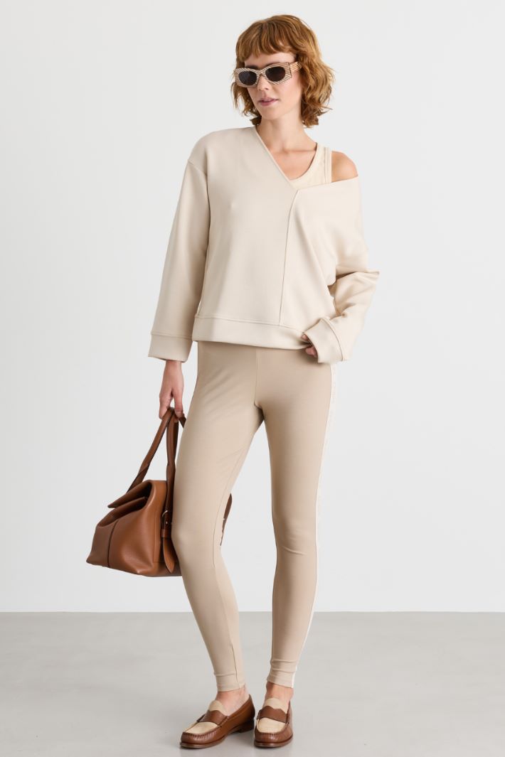Felpa con scollo a V - BIANCO - Intrend