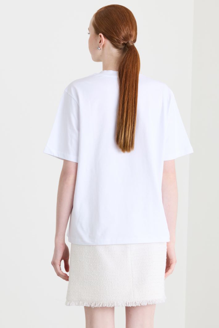 T-shirt con strass - BIANCO - Intrend - 4