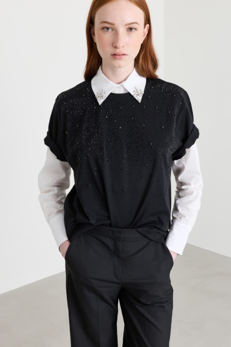 Rhinestone T-shirt - Intrend