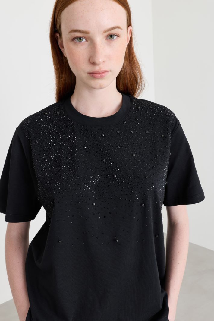 T-shirt con strass - NERO - Intrend - 3