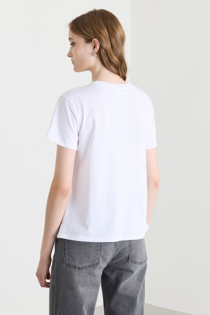 T-shirt con applicazione gioiello - BIANCO - Intrend - 4