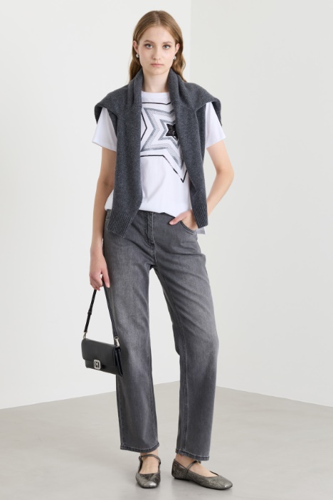 T-shirt con applicazione gioiello - Intrend
