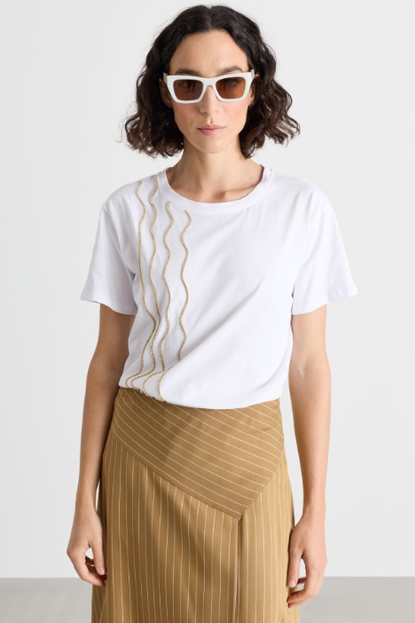 Jewel-embellished T-shirt - Intrend