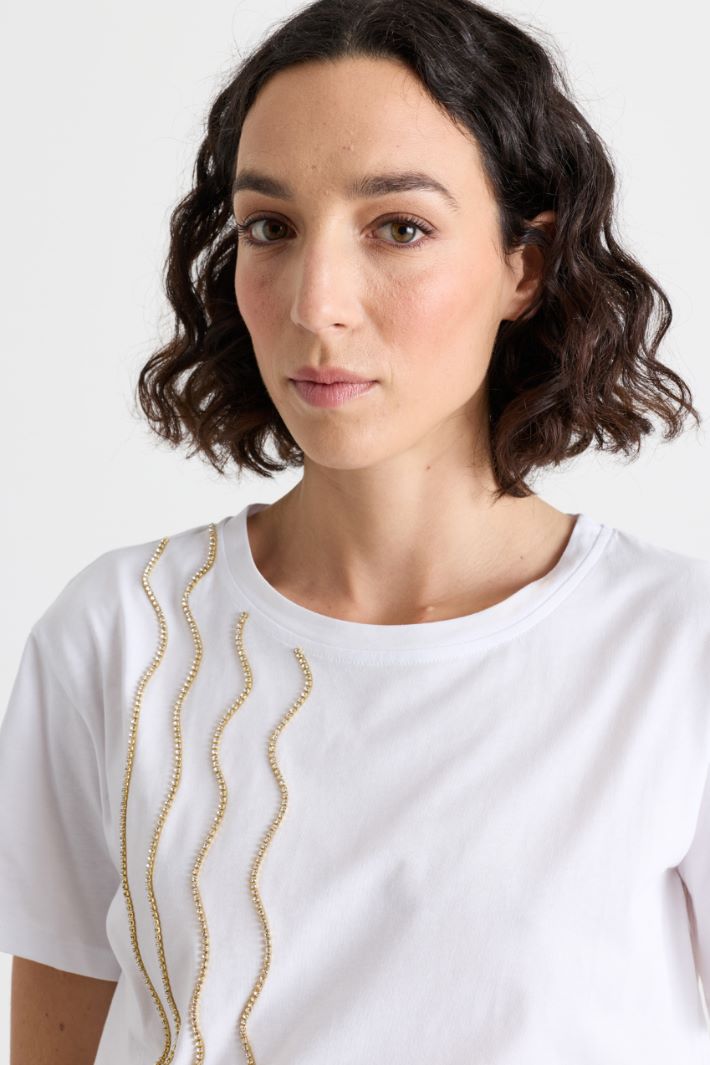 T-shirt con applicazione gioiello - BIANCO - Intrend - 3