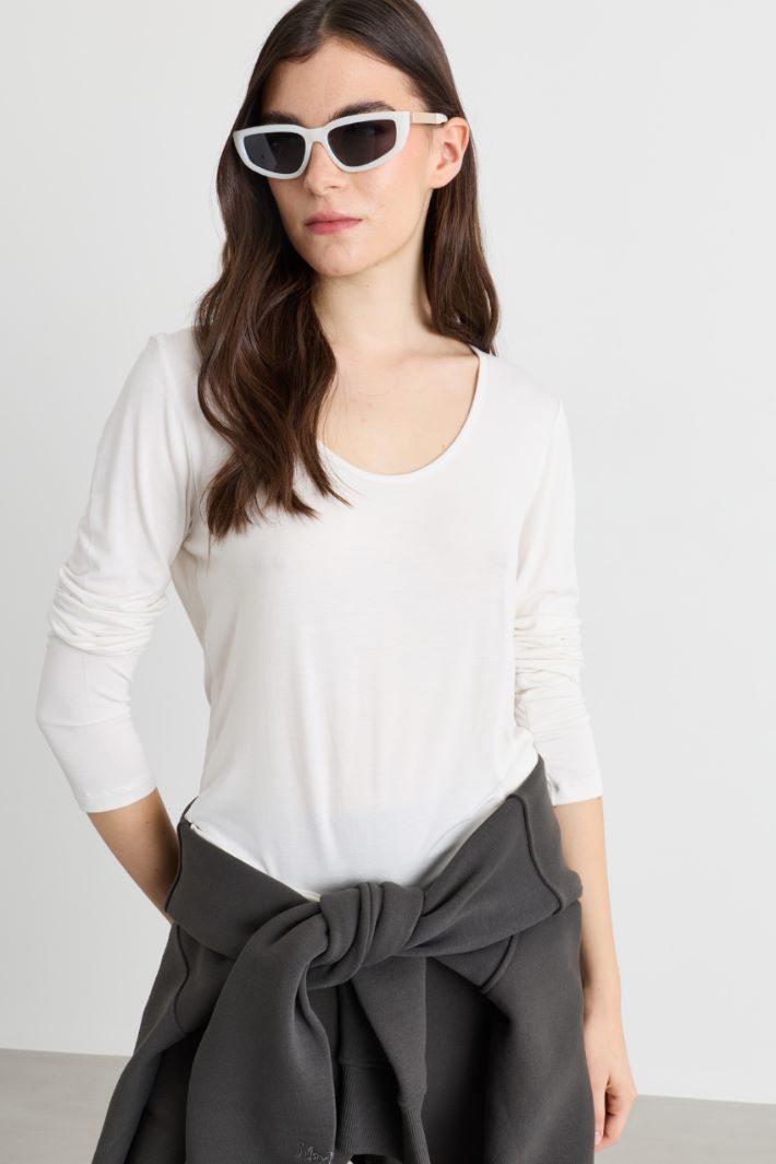 T-shirt in jersey - BIANCO - Intrend - 2