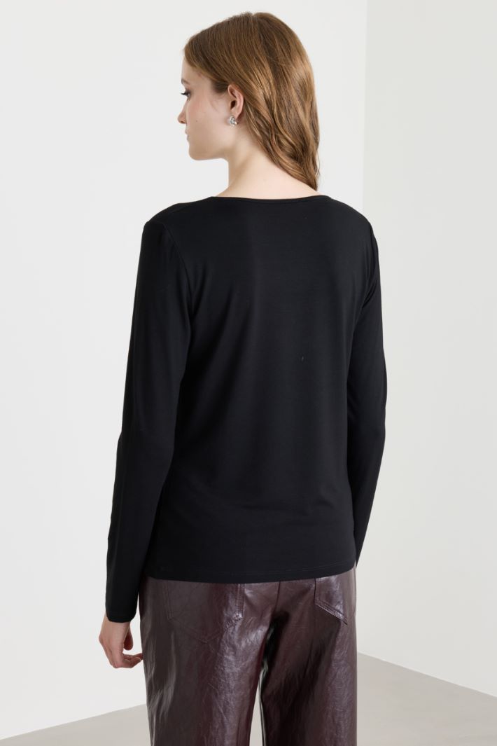 T-shirt in jersey - NERO - Intrend - 4