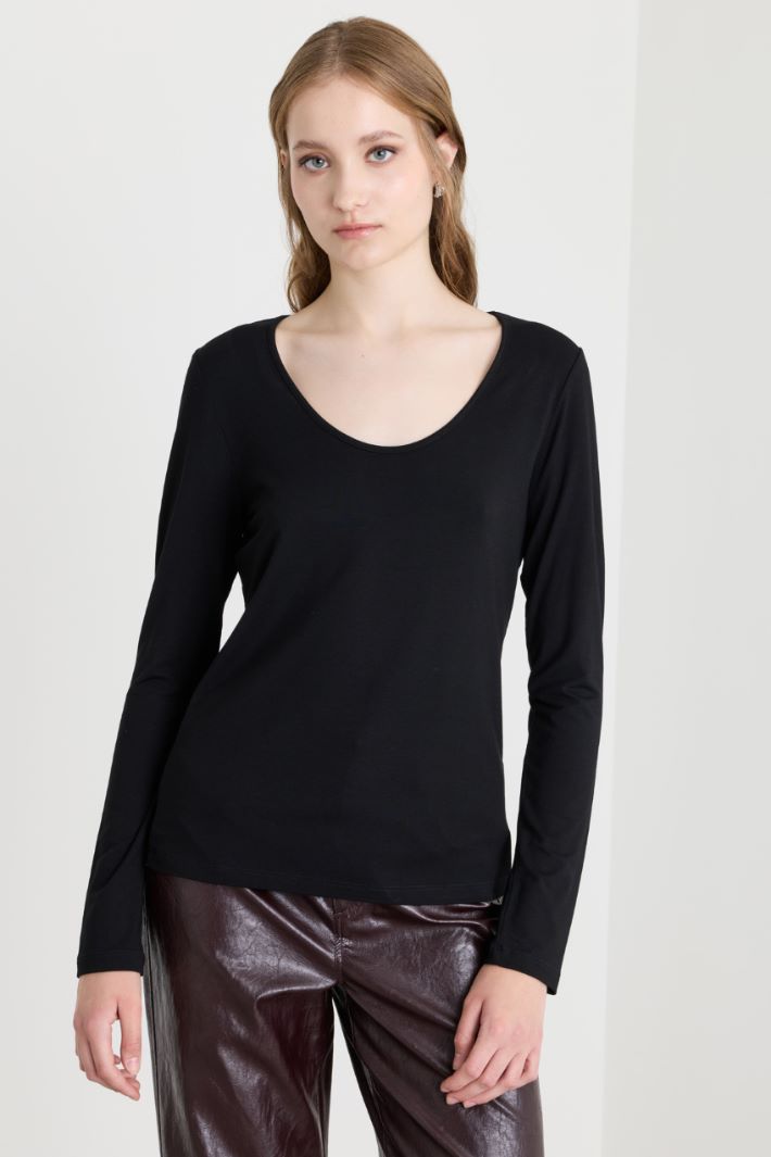 T-shirt in jersey - NERO - Intrend - 2