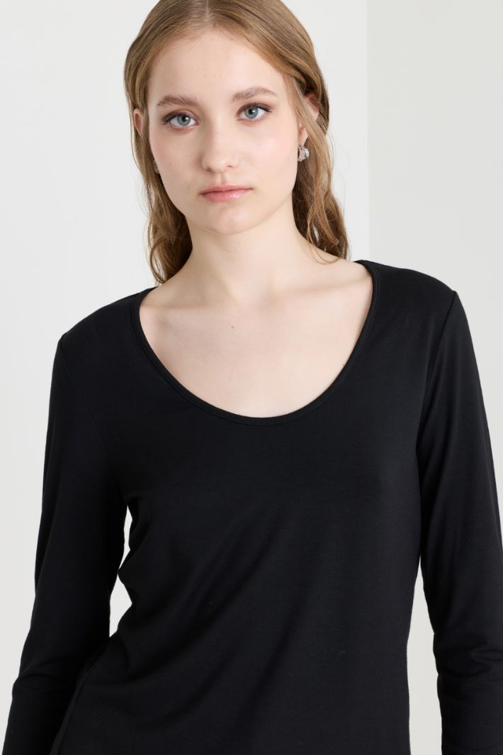 T-shirt in jersey - NERO - Intrend - 3