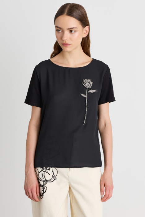 Jersey T-shirt with pocket - Intrend