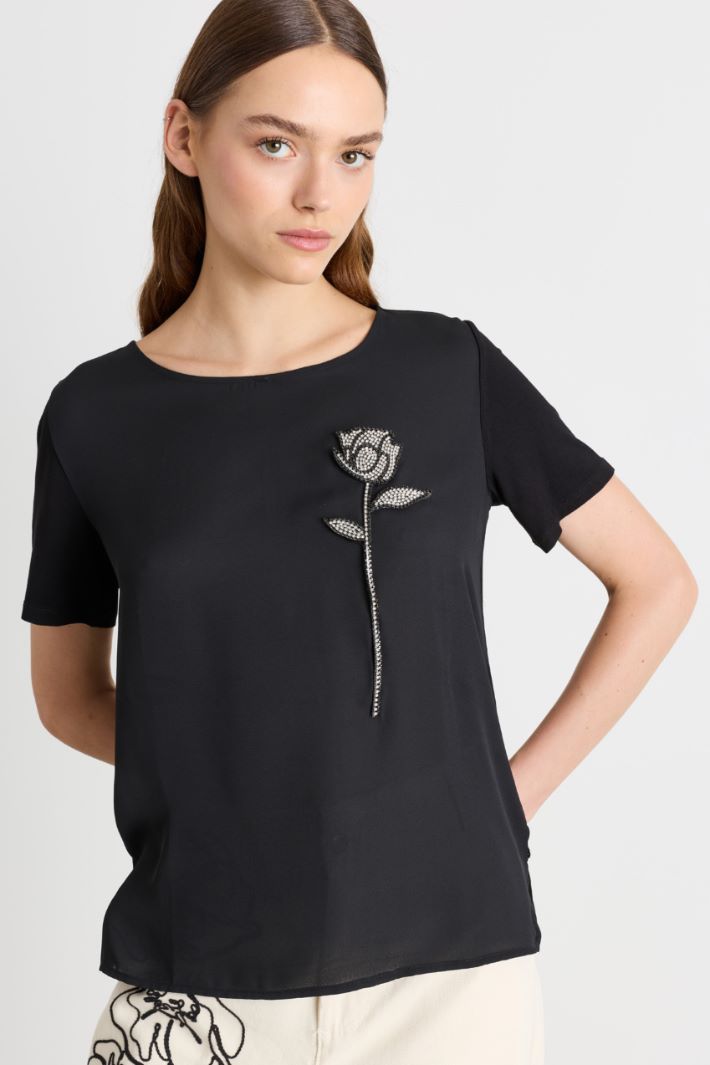 T-shirt in jersey con tasca - NERO - Intrend - 3