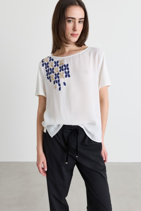 Jersey T-shirt with pocket - Intrend