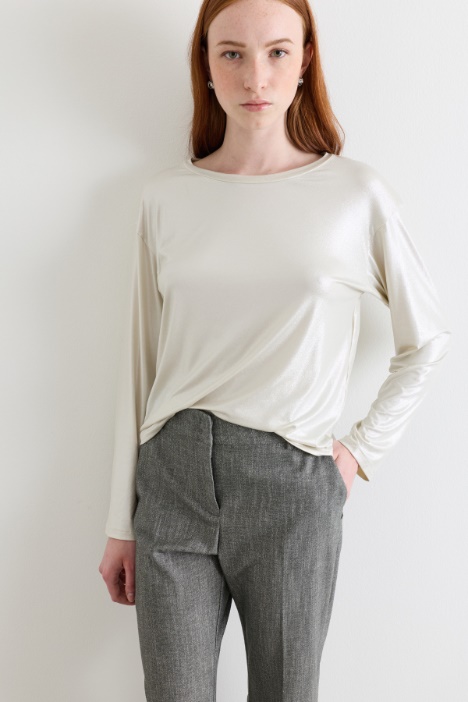 Laminated jersey T-shirt - Intrend
