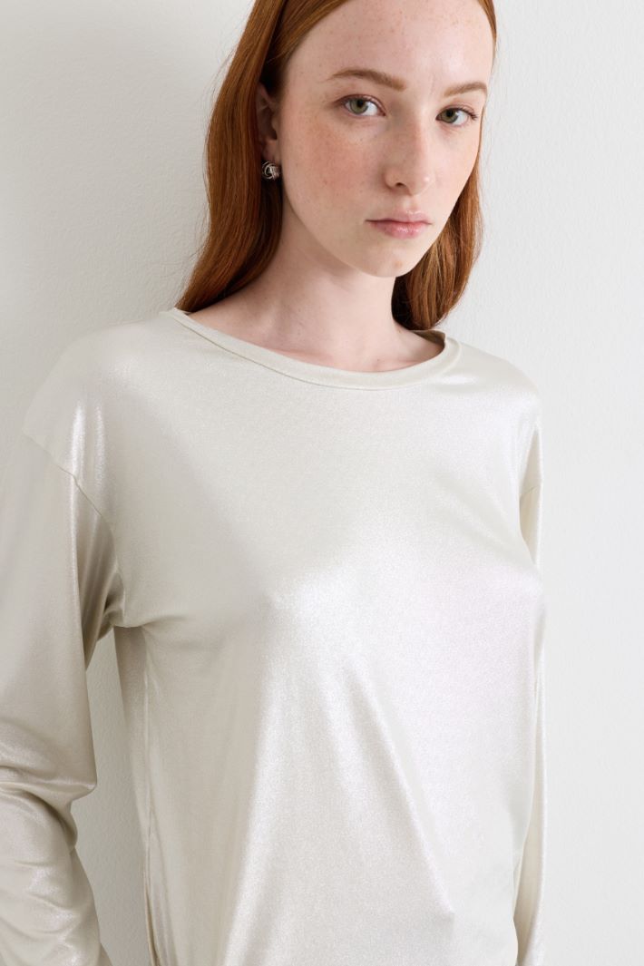 T-shirt in jersey laminato - GRIGIO - Intrend - 3