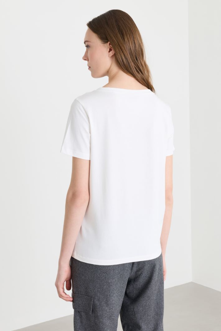 T-shirt in jersey - BIANCO - Intrend - 4