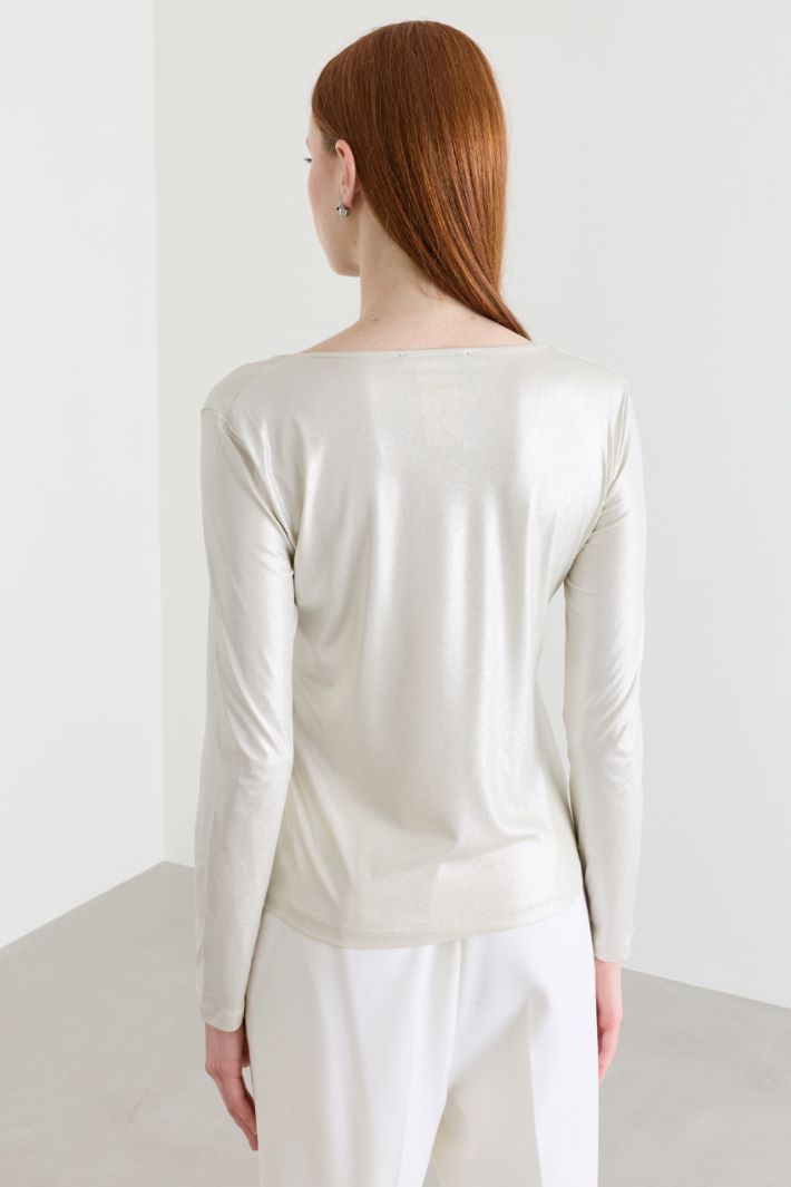 T-shirt con ampio scollo - ARGENTO - Intrend - 4