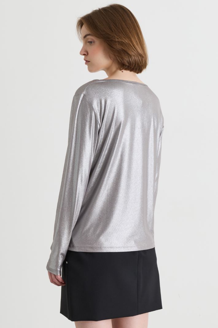 T-shirt con ampio scollo - GRIGIO - Intrend - 4