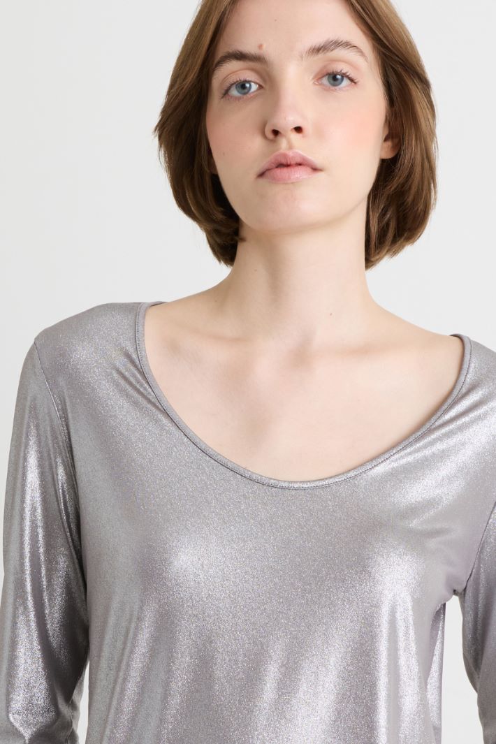 T-shirt con ampio scollo - GRIGIO - Intrend - 3