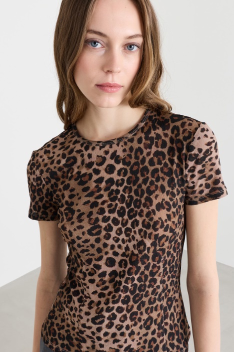 T-shirt aderente animalier