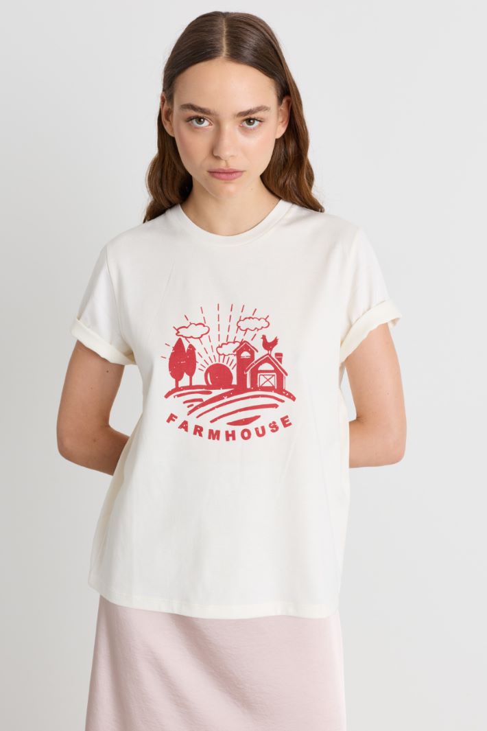 T-shirt con stampa - BIANCO ROSSO - Intrend - 2