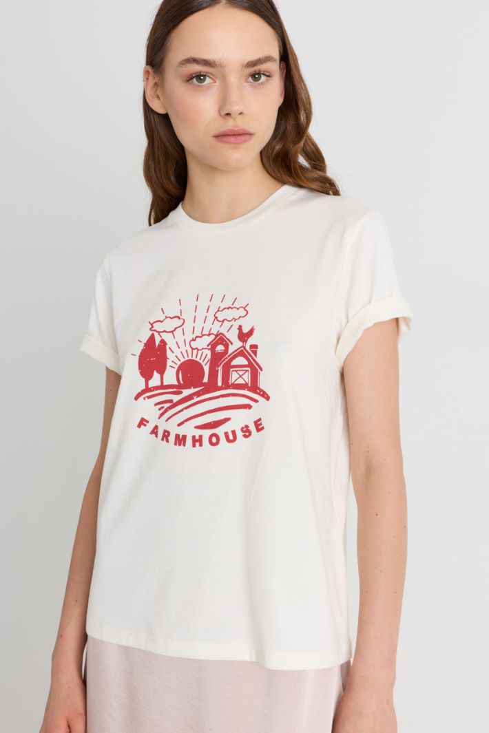 T-shirt con stampa - BIANCO ROSSO - Intrend - 3
