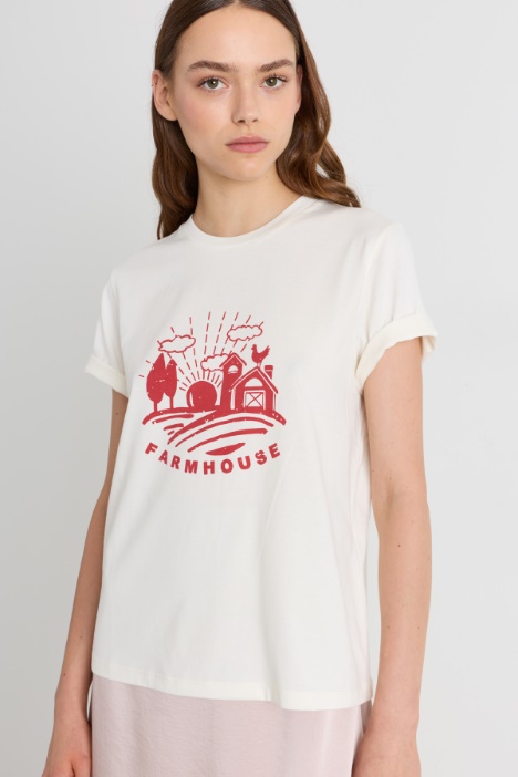 T-shirt in cotone con stampa