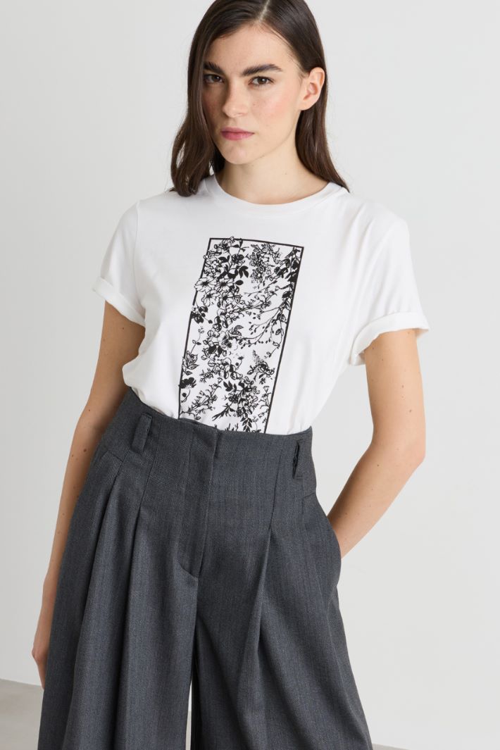 T-shirt con stampa - BIANCO NERO - Intrend - 2