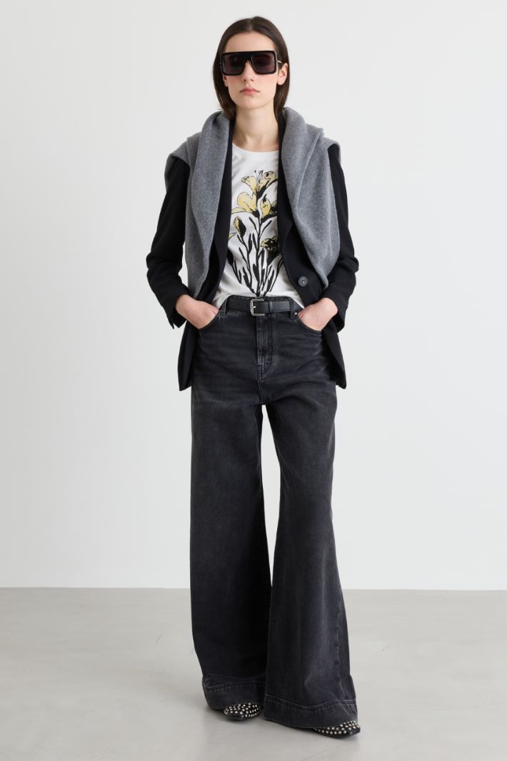 T-shirt con stampa - BIANCO NERO - Intrend