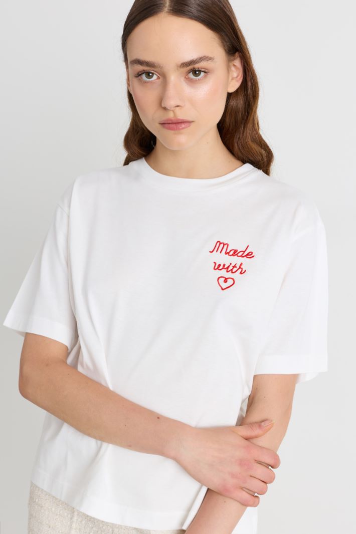 T-shirt boxy stampata - BIANCO - Intrend - 3