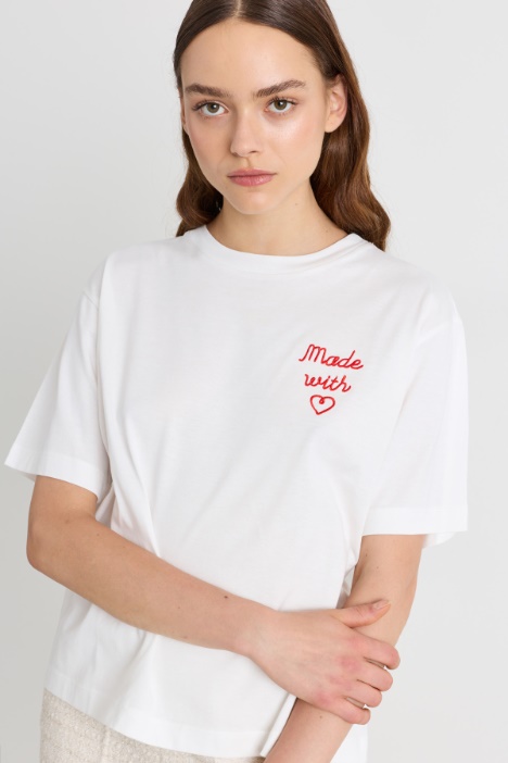 T-shirt boxy stampata