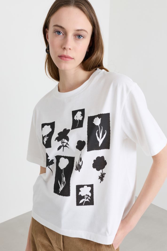 T-shirt boxy stampata - BIANCO NERO - Intrend - 3