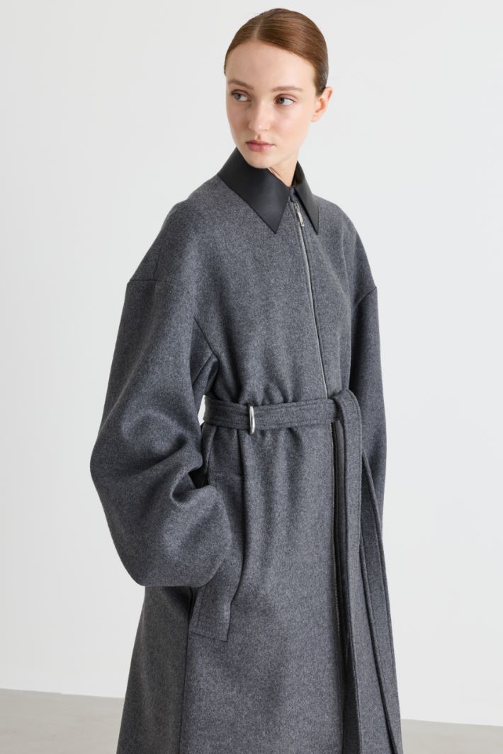 Cappotto in double con zip - GRIGIO - Intrend - 3