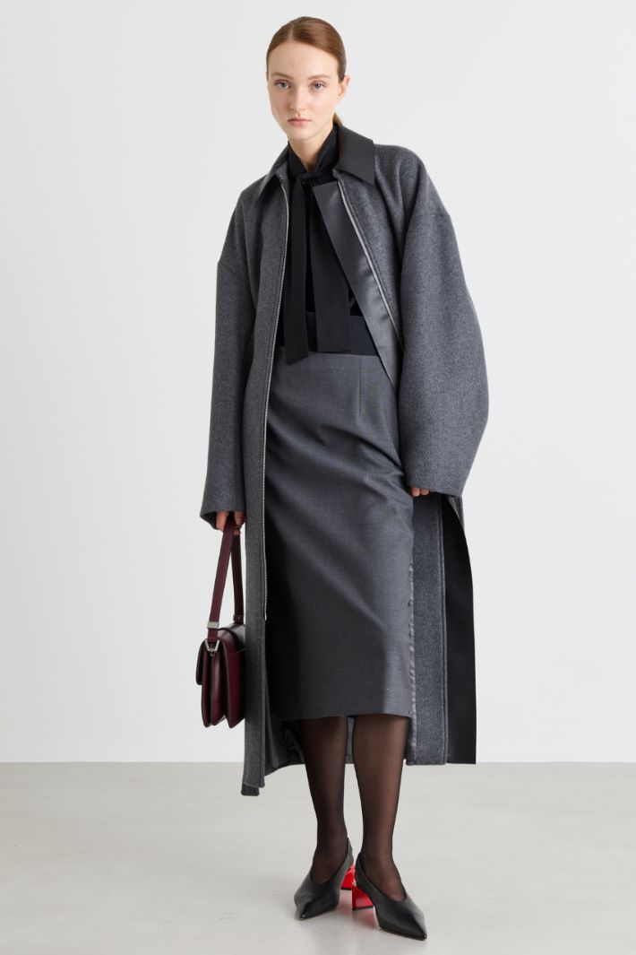 Cappotto in double con zip - GRIGIO - Intrend