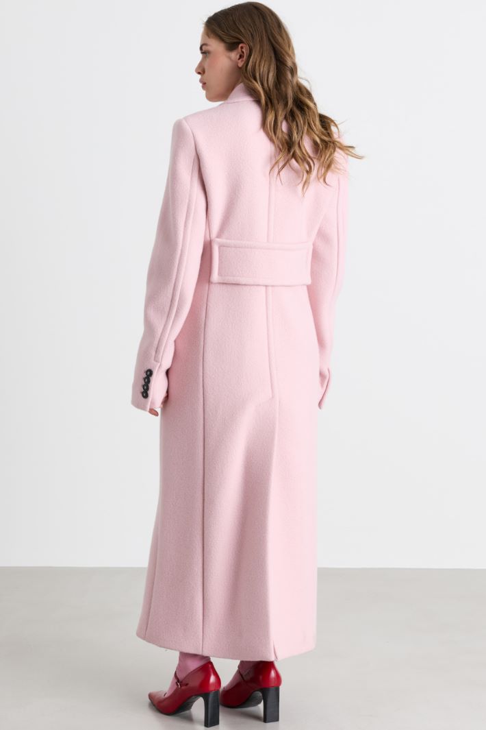 Double-Breasted Double-Faced Coat - PINK - Intrend - 4