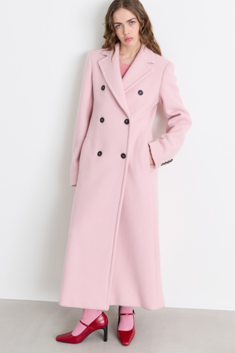 Cappotto doppiopetto in double di lana