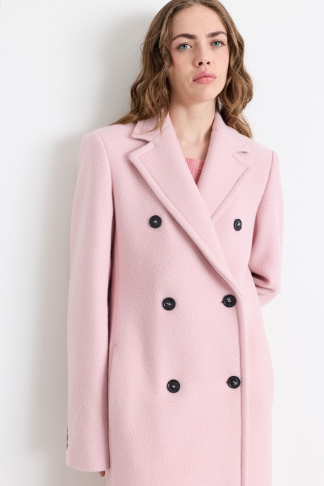 Cappotto doppiopetto in double di lana