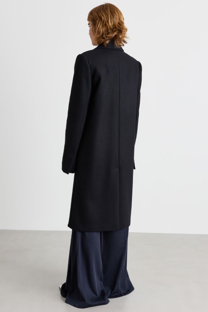 Cappotto doppiopetto con bottoni nascosti - NERO - Intrend - 4